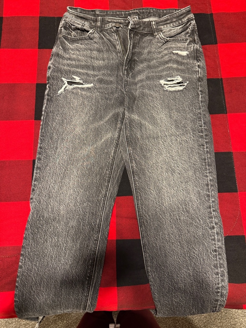 Men's Distressed Black Washed Jeans